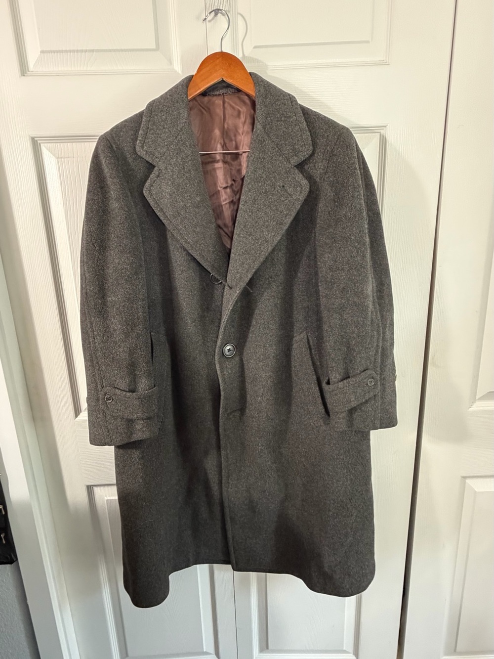 Halle Bros Hallecraft Vintage Llamacuna Llama Dark Gray Mens Overcoat M -L